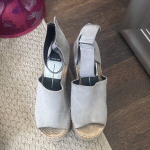 Dolce Vita Light Gray Espadrille Wedges